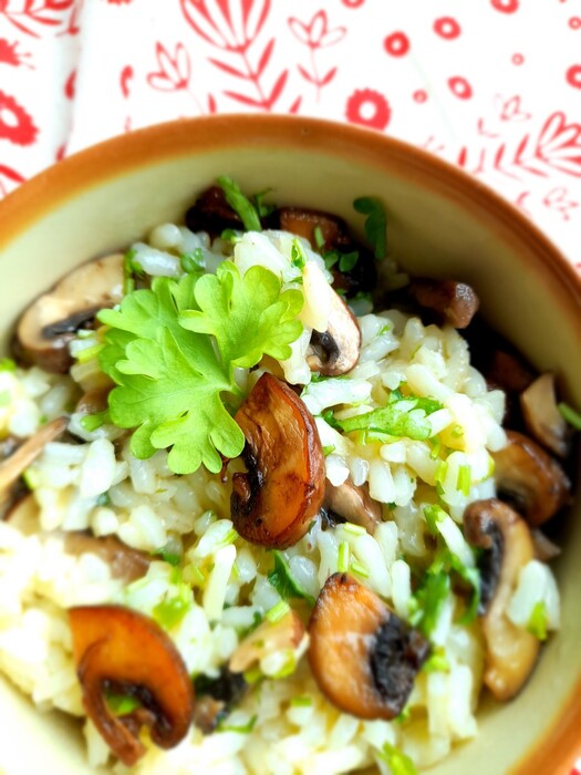 Risotto met daslook en kastanjechampignons Homemade Homegrown by Bianca