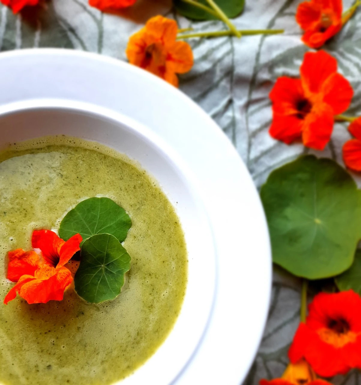 Courgettesoep met Oost-Indische kers