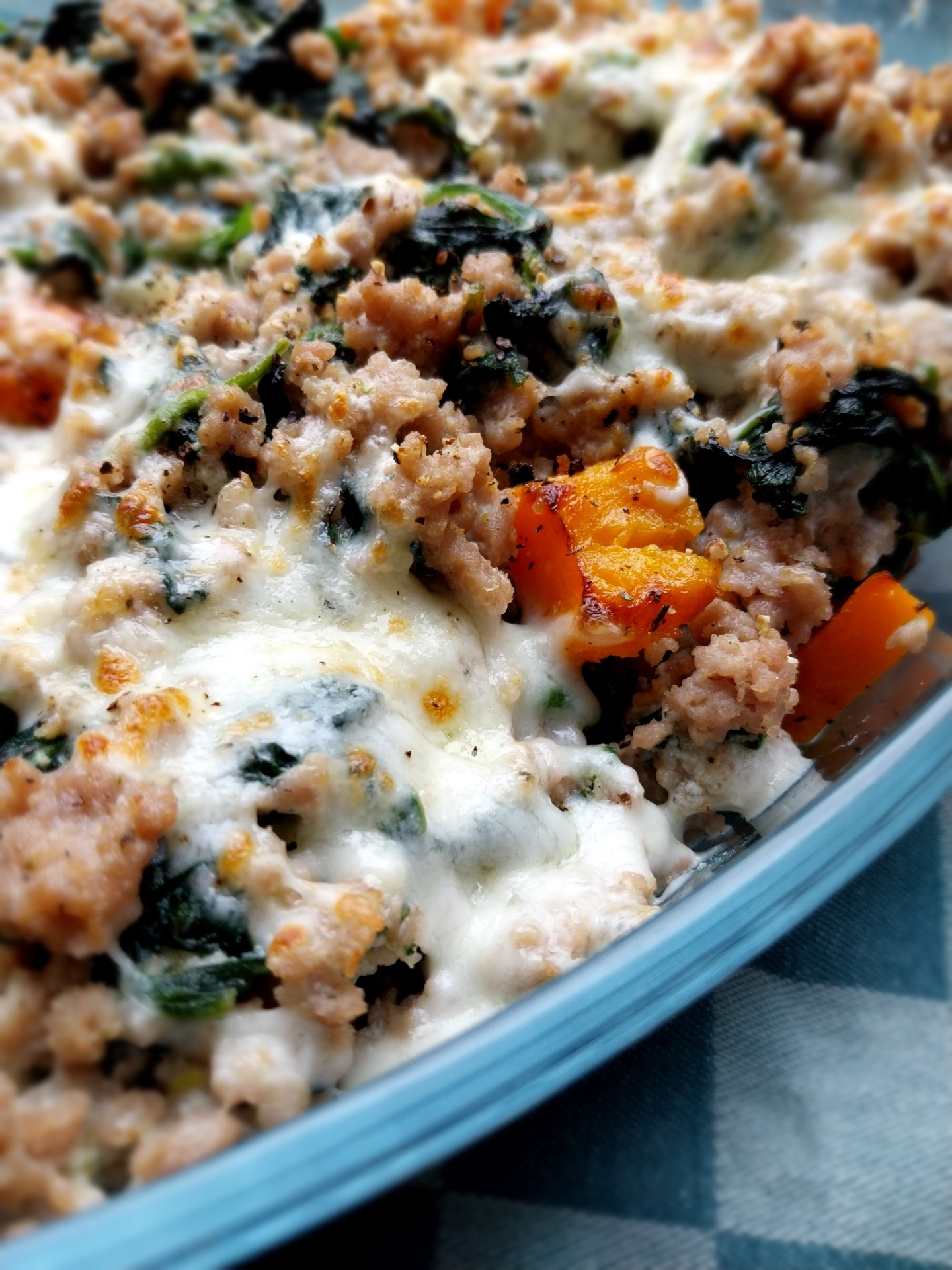 Ovenschotel met butternut, spinazie en ricotta