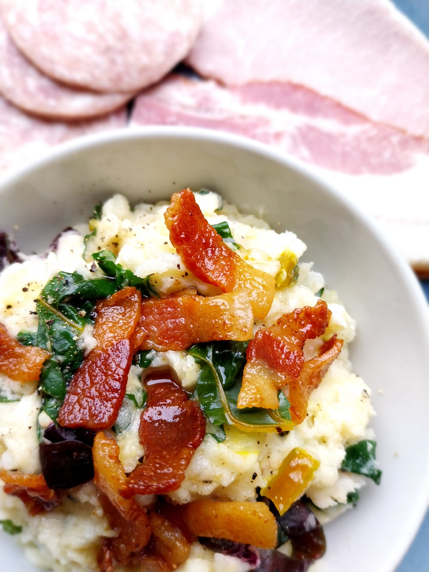 Snijbietstamppot met spek