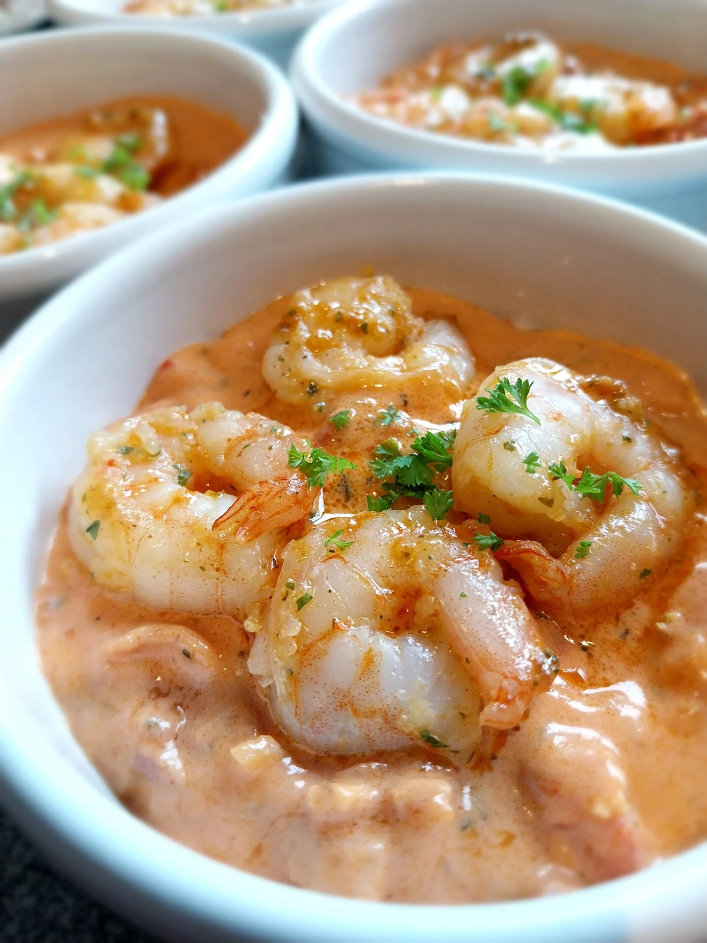 Scampi met romige paprikasaus