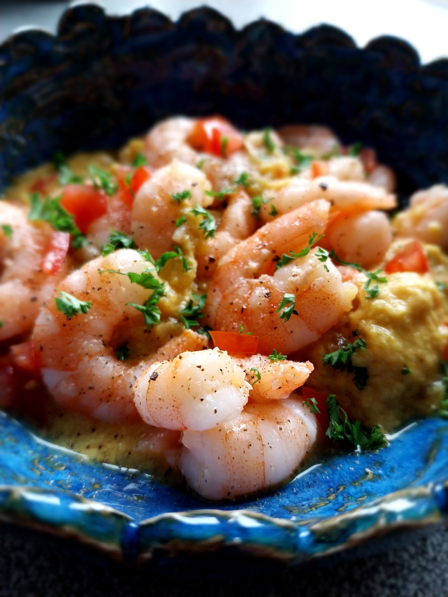 Scampi met kokos-currysaus