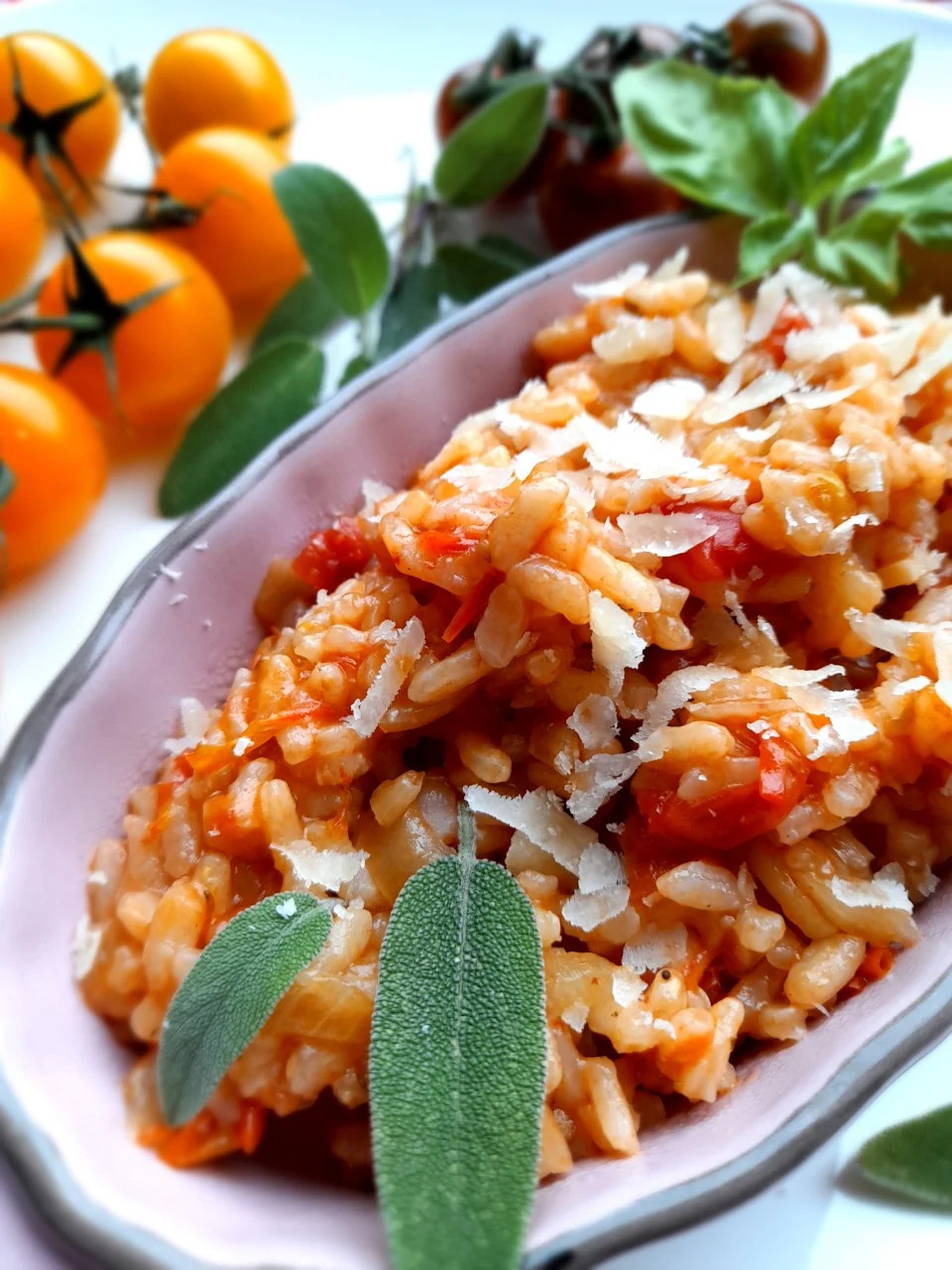 Risotto met witloof, salie en tomaat