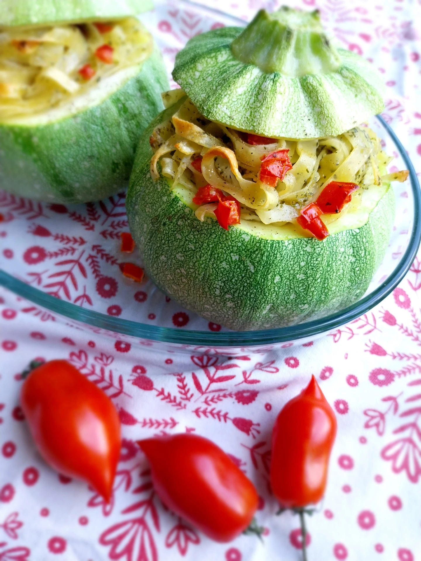 Gevulde courgette met pasta pesto