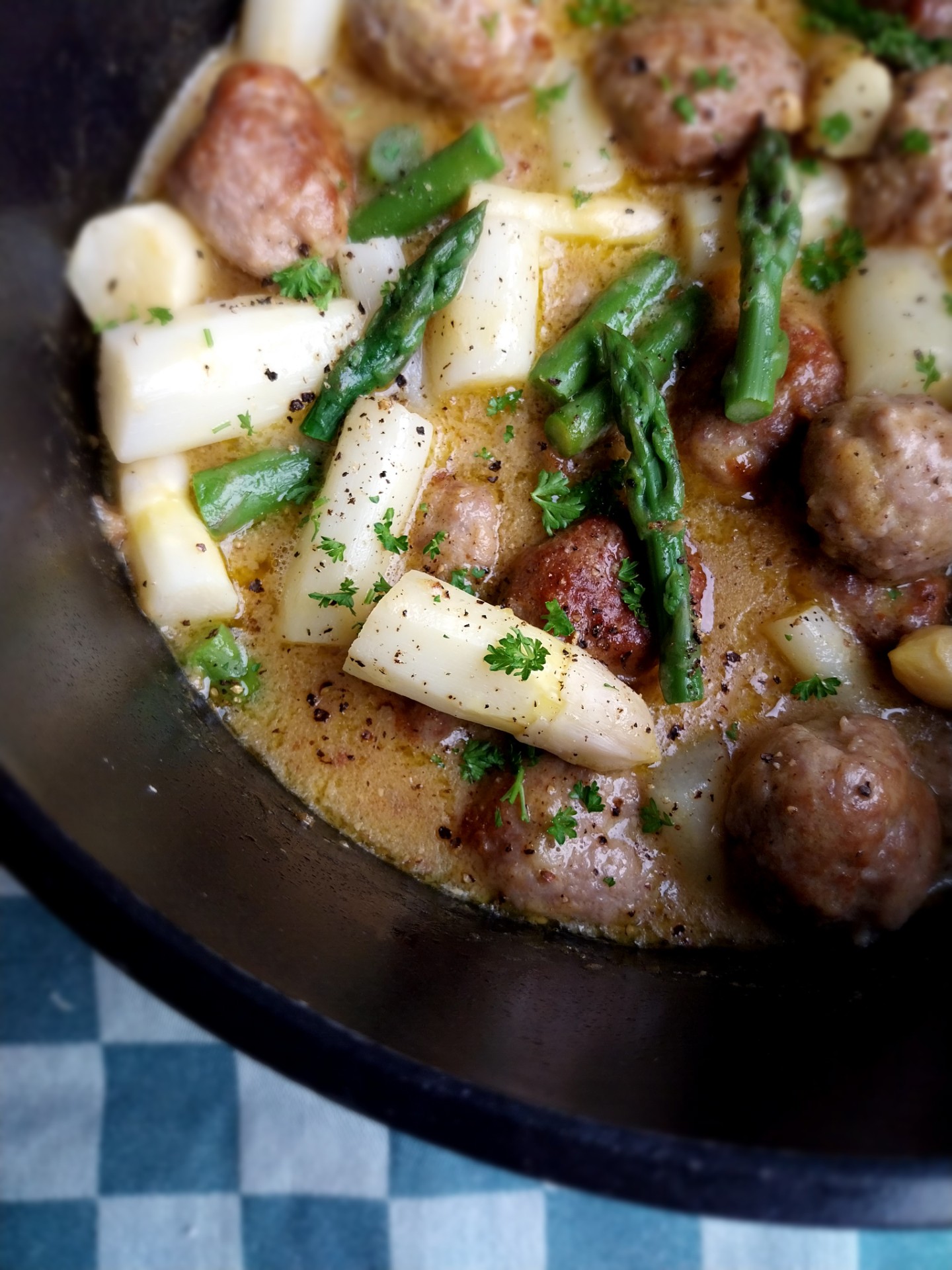 Gehaktballetjes met asperges
